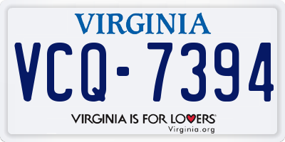 VA license plate VCQ7394