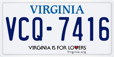 VA license plate VCQ7416