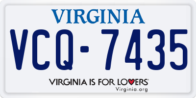 VA license plate VCQ7435