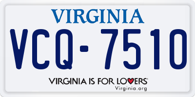VA license plate VCQ7510