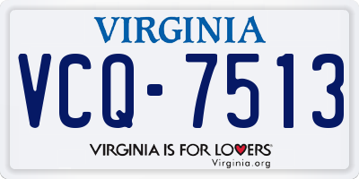 VA license plate VCQ7513
