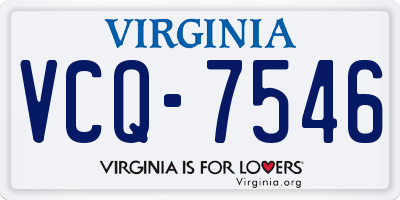 VA license plate VCQ7546