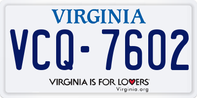 VA license plate VCQ7602