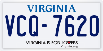 VA license plate VCQ7620