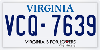 VA license plate VCQ7639