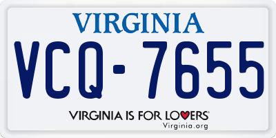 VA license plate VCQ7655
