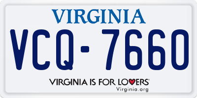 VA license plate VCQ7660