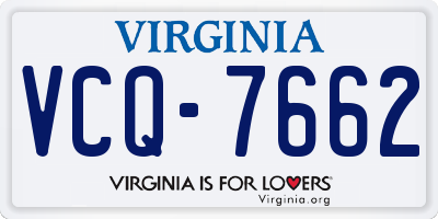 VA license plate VCQ7662
