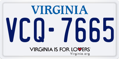 VA license plate VCQ7665