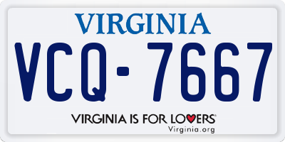 VA license plate VCQ7667