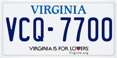 VA license plate VCQ7700