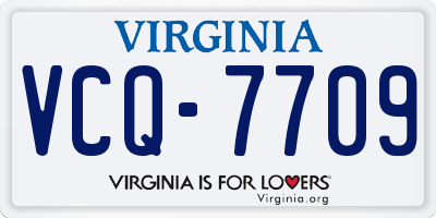 VA license plate VCQ7709