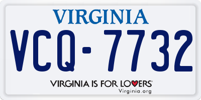 VA license plate VCQ7732