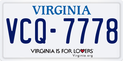 VA license plate VCQ7778