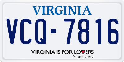 VA license plate VCQ7816