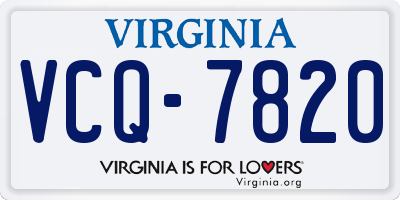 VA license plate VCQ7820