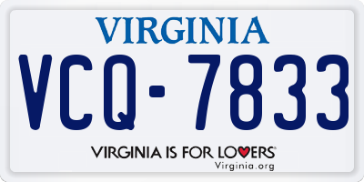VA license plate VCQ7833