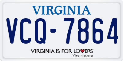 VA license plate VCQ7864