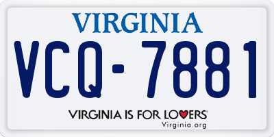 VA license plate VCQ7881
