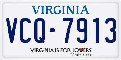 VA license plate VCQ7913