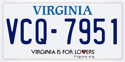 VA license plate VCQ7951