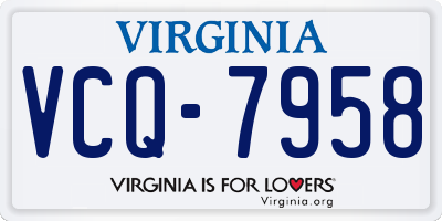 VA license plate VCQ7958