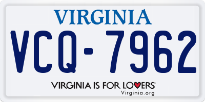 VA license plate VCQ7962