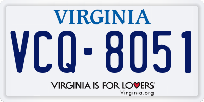 VA license plate VCQ8051