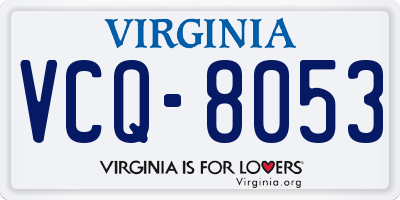 VA license plate VCQ8053