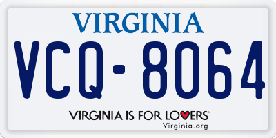 VA license plate VCQ8064
