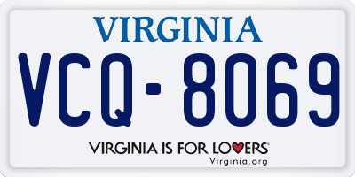 VA license plate VCQ8069
