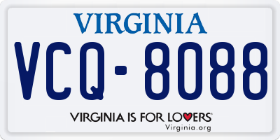 VA license plate VCQ8088