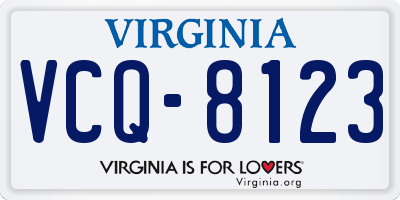 VA license plate VCQ8123