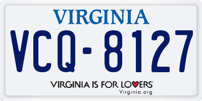 VA license plate VCQ8127