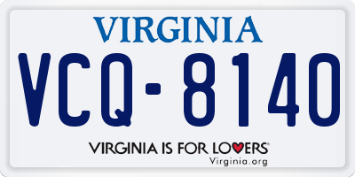 VA license plate VCQ8140