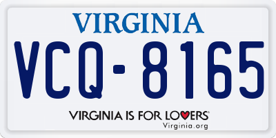 VA license plate VCQ8165