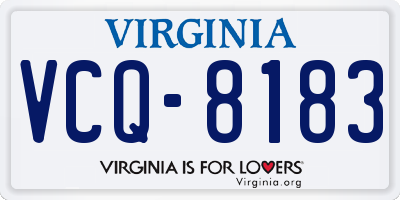 VA license plate VCQ8183