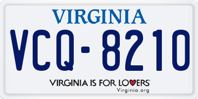VA license plate VCQ8210