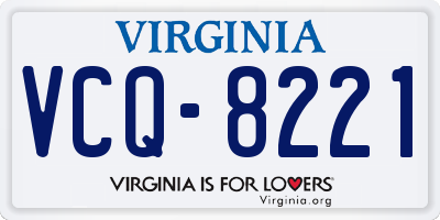 VA license plate VCQ8221
