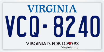 VA license plate VCQ8240