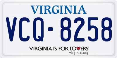 VA license plate VCQ8258