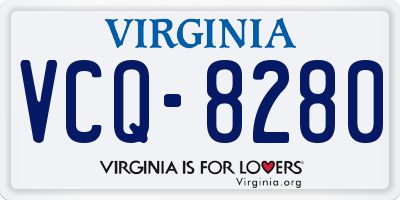 VA license plate VCQ8280