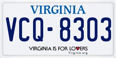 VA license plate VCQ8303