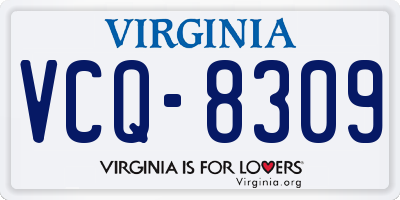 VA license plate VCQ8309