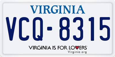 VA license plate VCQ8315