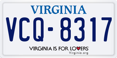VA license plate VCQ8317