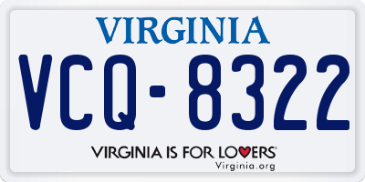 VA license plate VCQ8322