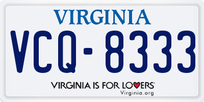 VA license plate VCQ8333
