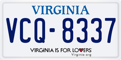 VA license plate VCQ8337