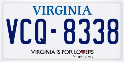 VA license plate VCQ8338